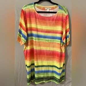 CJ Banks casual top. Beautiful colors. Perfect condition. Plus Size 3X